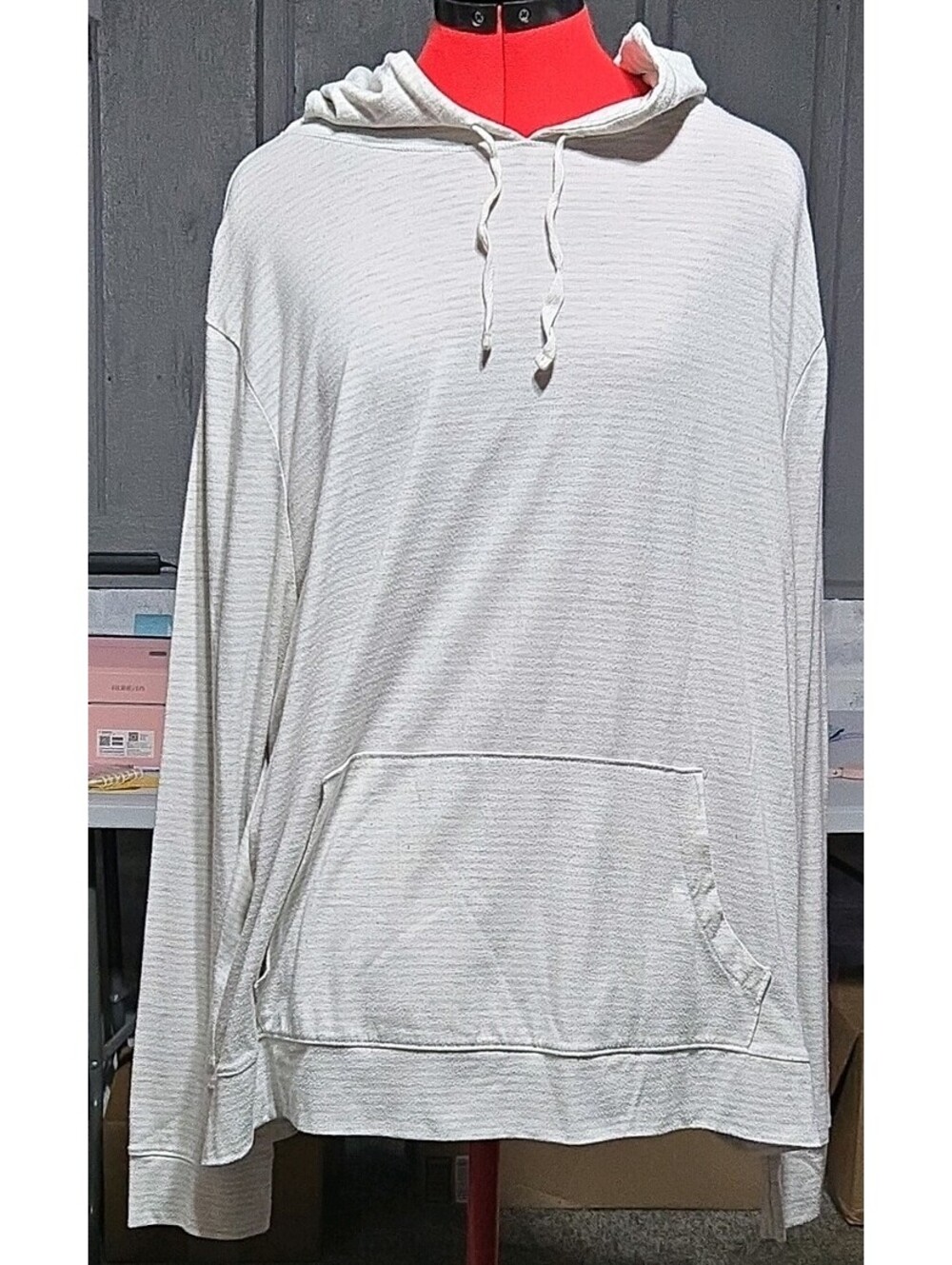 Old Navy Women’s 2-Pack Black/Gray & Gray/White Striped Pullover Lite Hoodie XXL